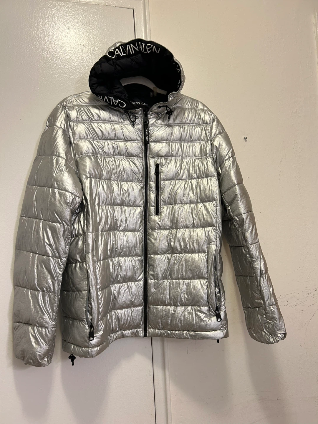 Calvin Klein Silver Puffer Jacket