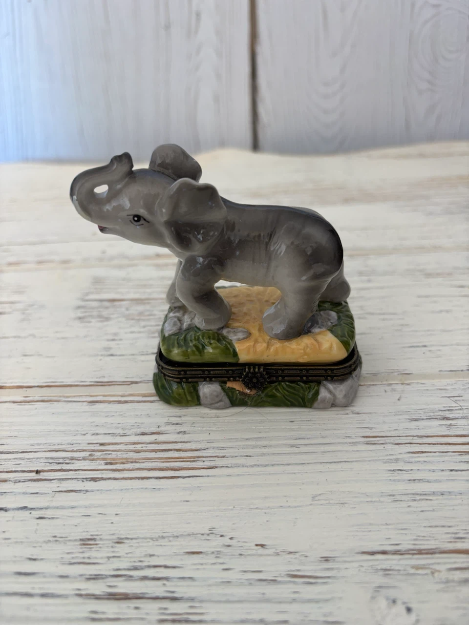 Ceramic Elephant Trinket Box