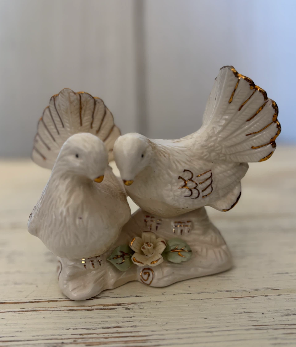 Porcelain Lovebirds Figurine