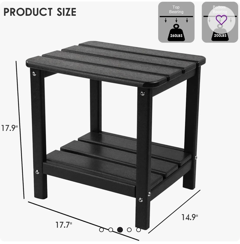 New All-Weather Adirondack End Table Black - photo 2