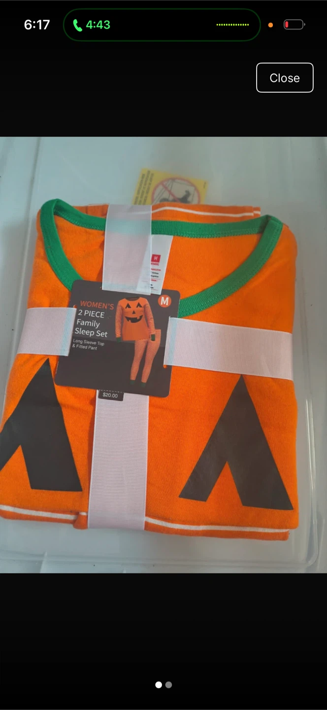 Womens Halloween Pumpkin 2-Piece Sleep Set