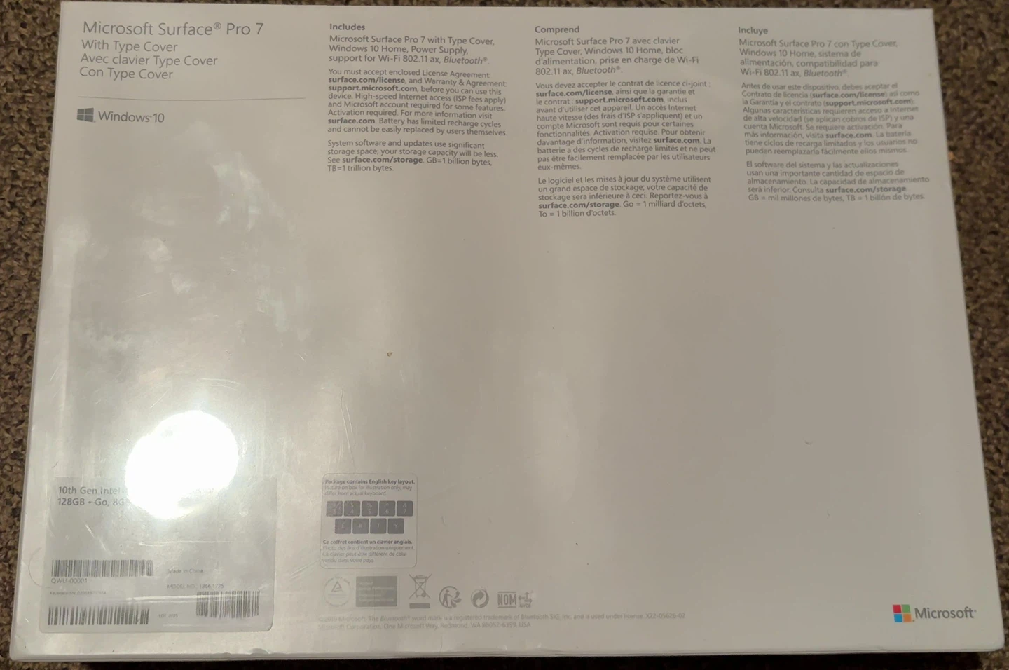 New Sealed Surface Pro 7 i5 128GB w/ Type Cover - photo 2