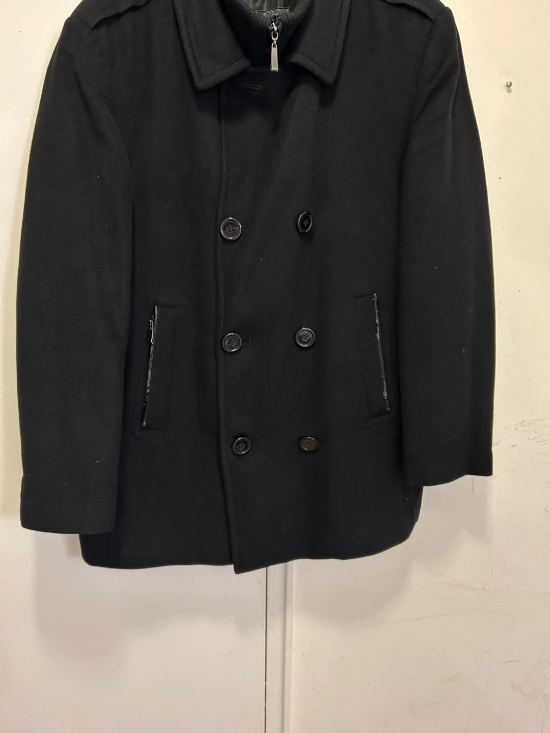 Black Double-Breasted Peacoat