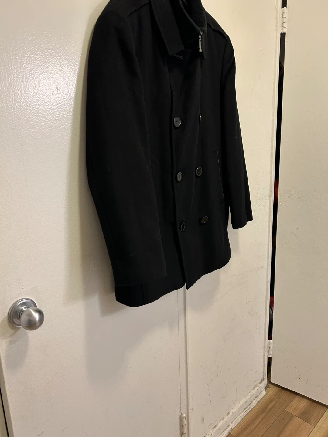 Black Double-Breasted Peacoat - photo 2