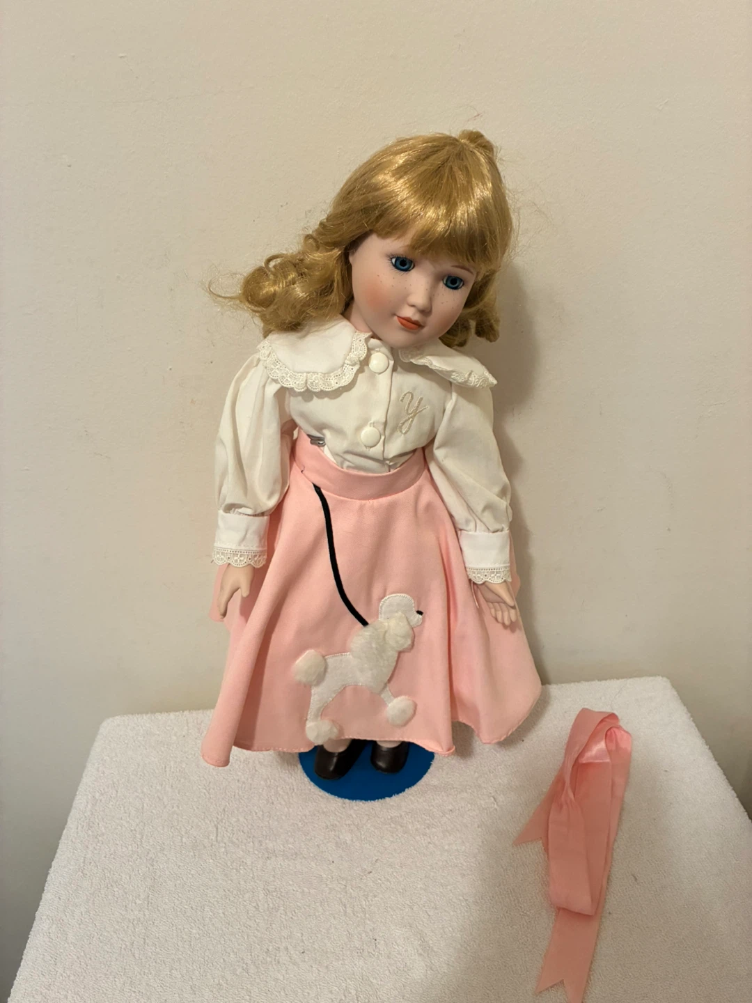 Vintage Porcelain Poodle Skirt Doll