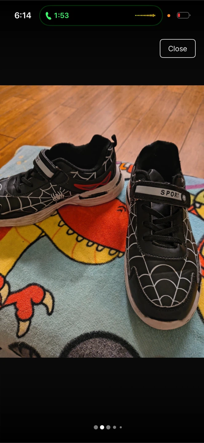 Boys Black Spider Web Sneakers - photo 2