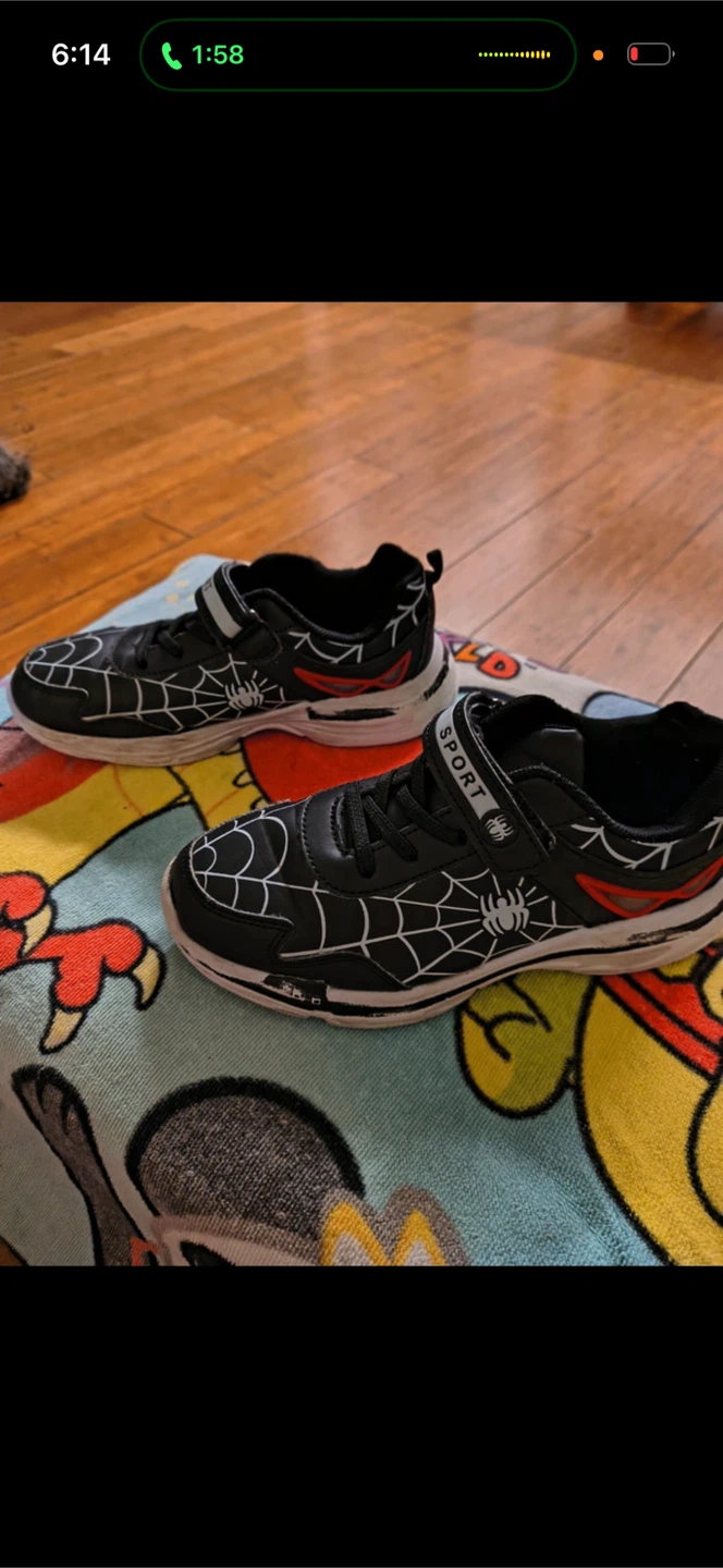 Boys Black Spider Web Sneakers - photo 3