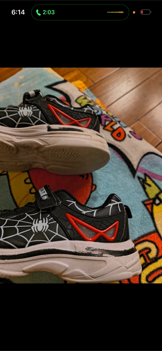 Boys Black Spider Web Sneakers - photo 5