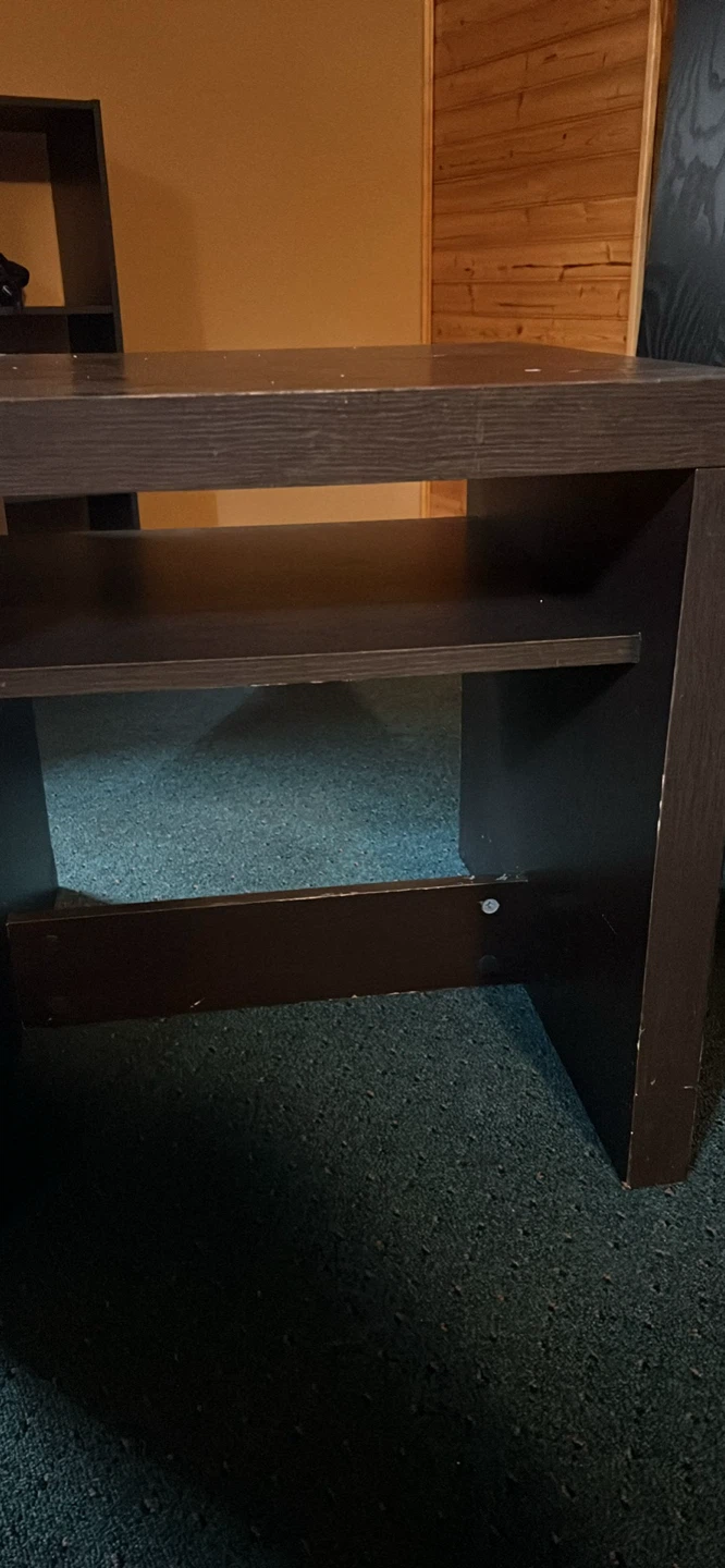 Dark Brown Side Table with Shelf - photo 2
