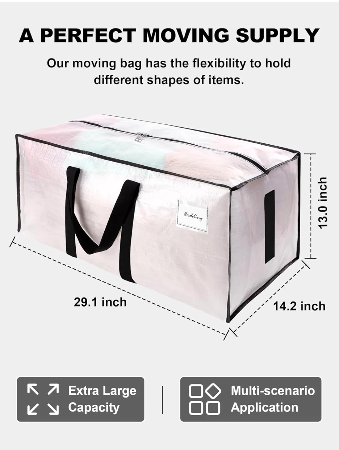 Set of 4 Extra Large Moving and Storage Bags