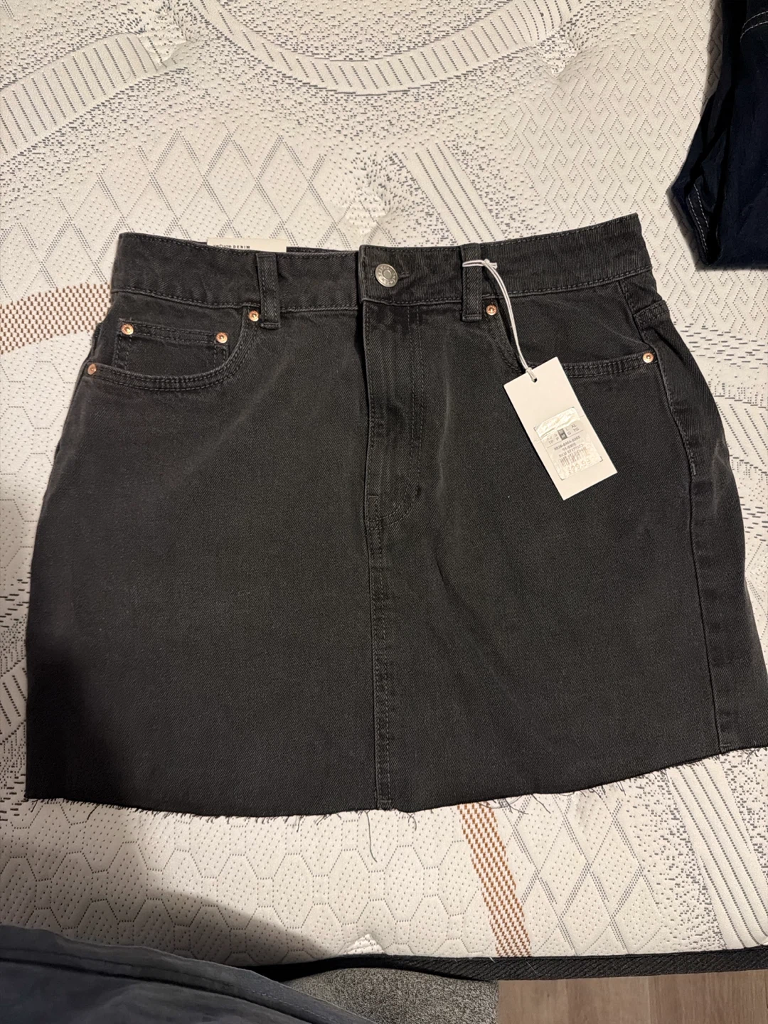 Refuge Denim Black Mini Skirt