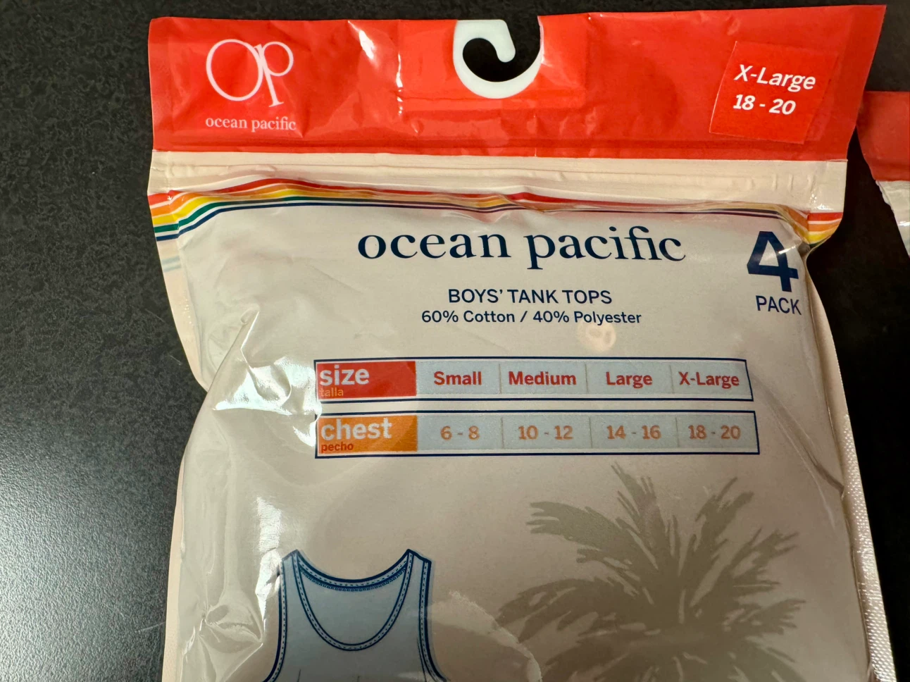 Ocean Pacific 4-Pack Boys' Tank Tops X-Large - photo 4