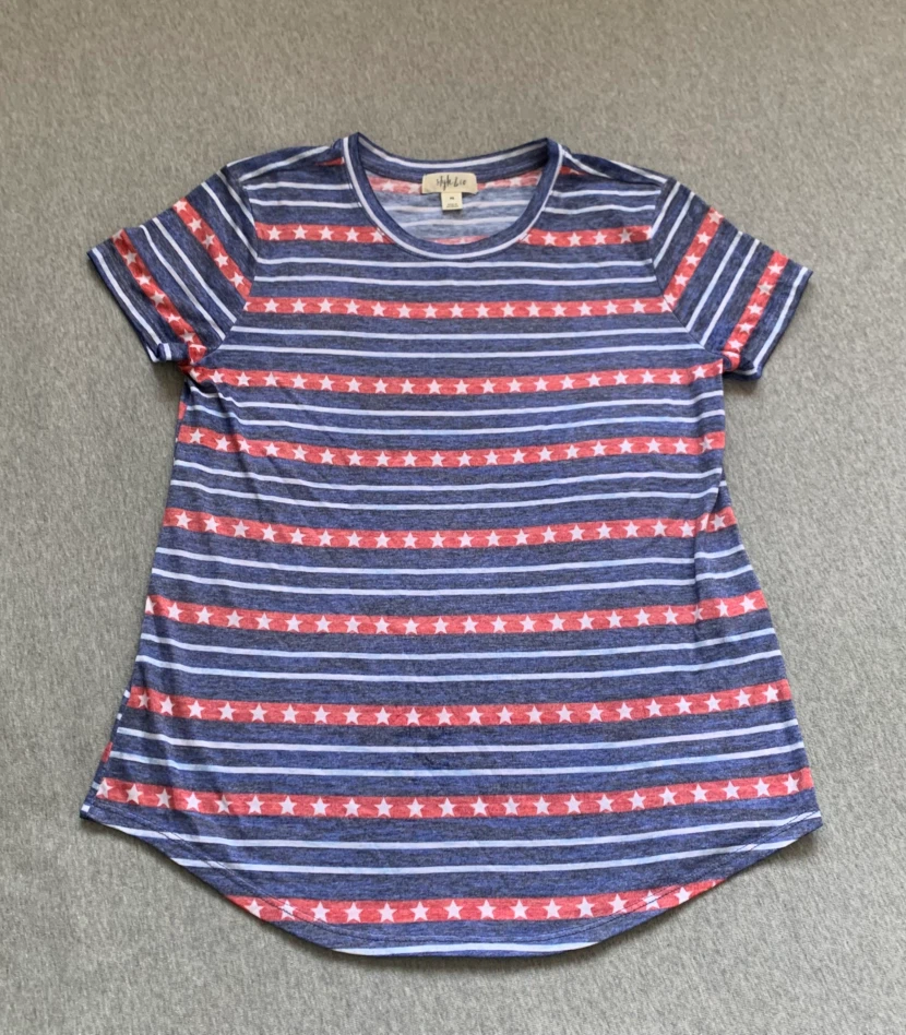 Style & Co. Star-Print Striped T-Shirt - Size Small