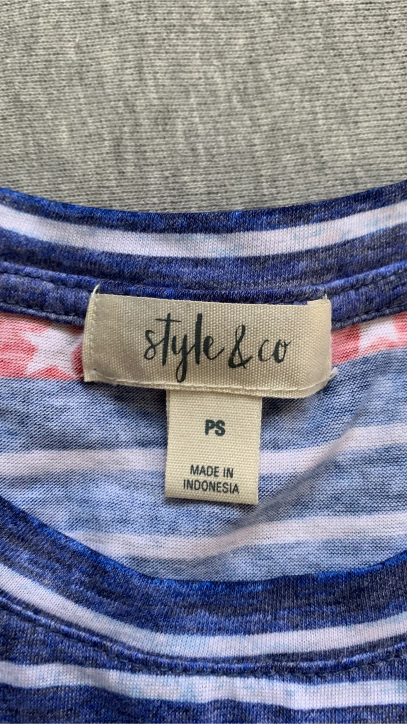 Style & Co. Star-Print Striped T-Shirt - Size Small - photo 3