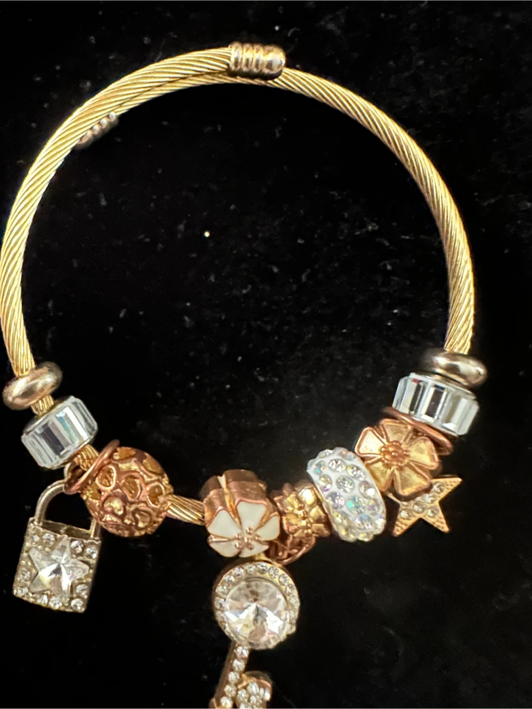 Gold Tone Charm Bracelet with Decorative Charms - photo 2