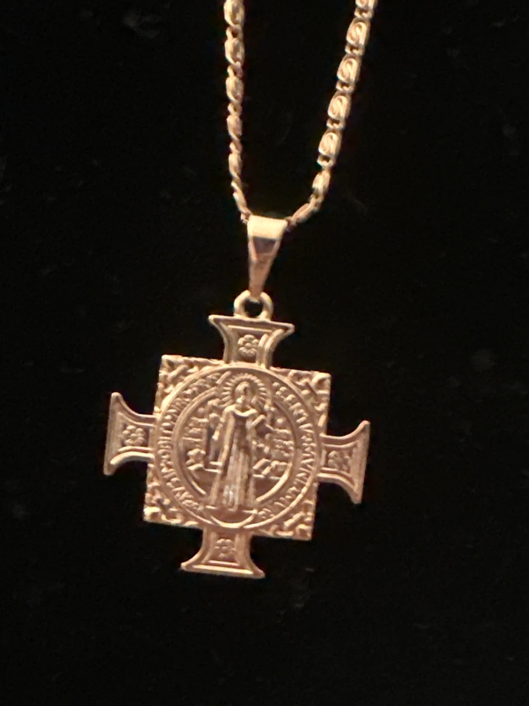 14k Rose Gold-laminated St. Benedict Cross Necklace - photo 2
