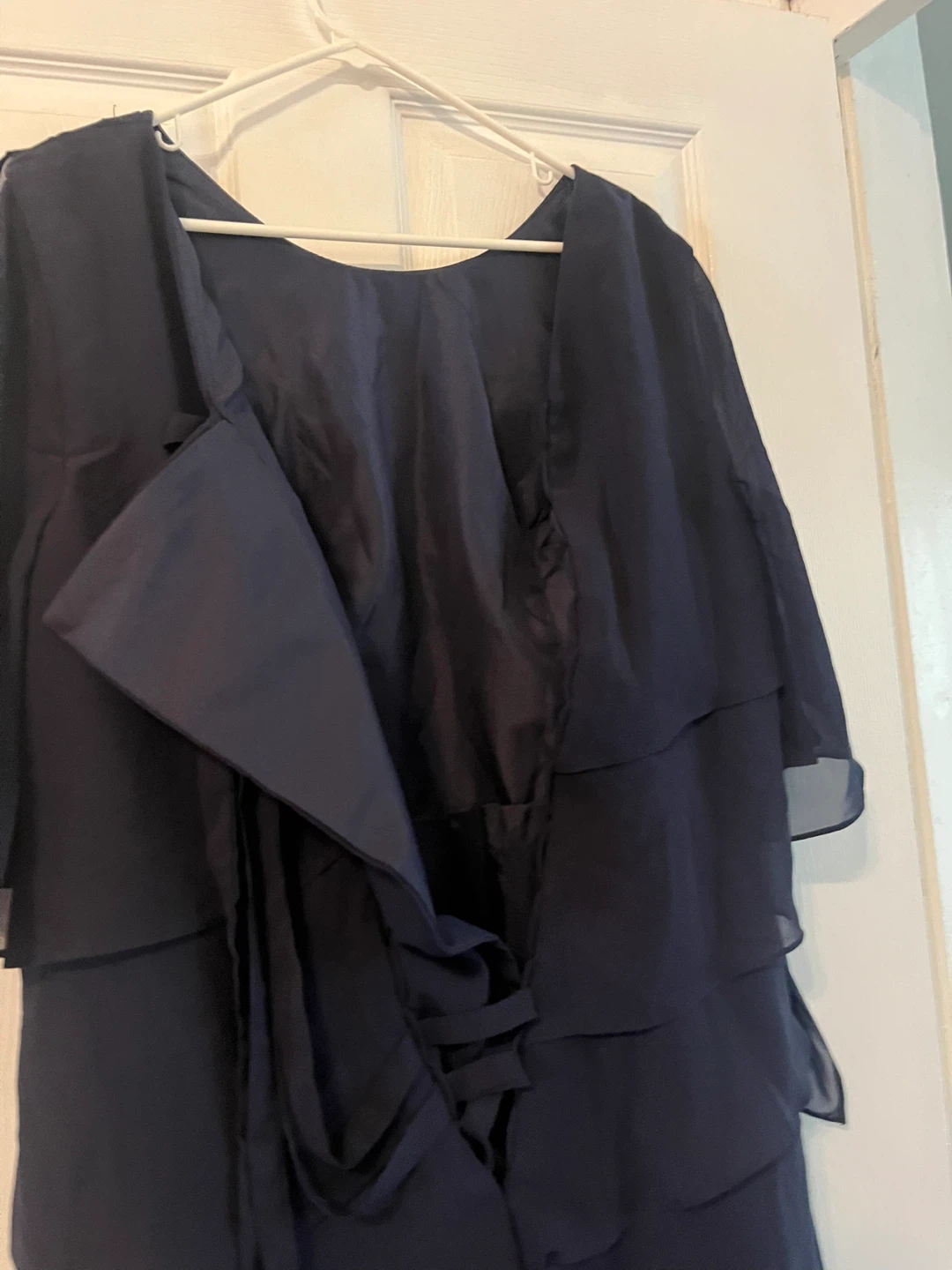 Navy Blue Layered Chiffon Dress - photo 4