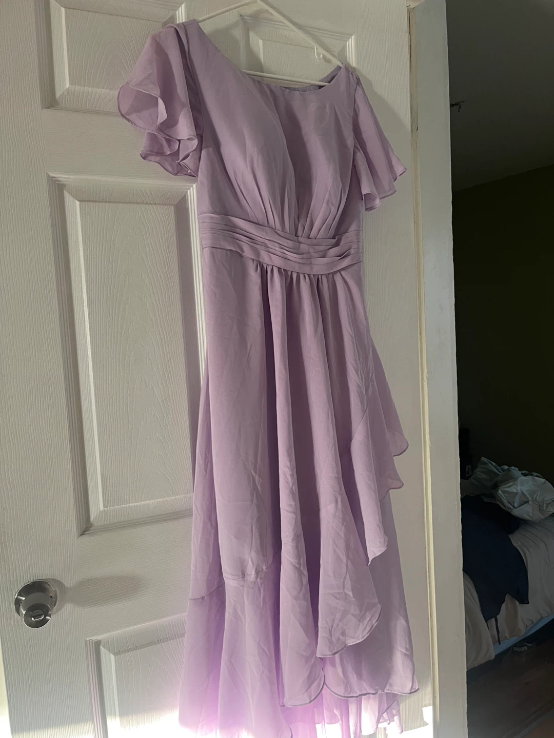 Lavender Ruffled Midi Dress