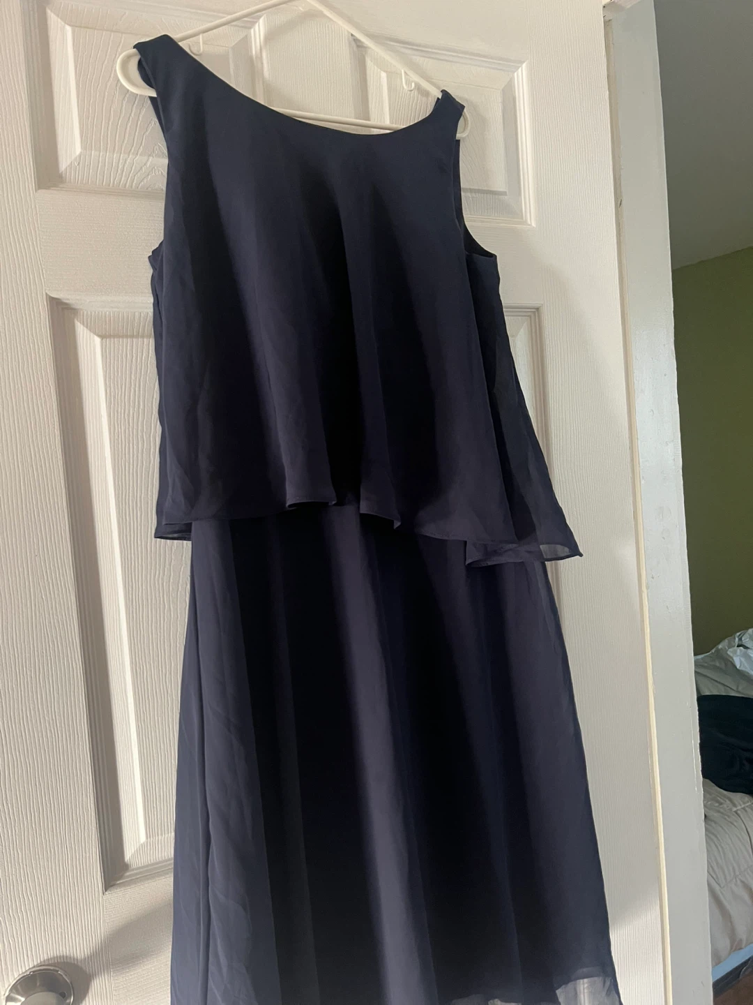 Navy Blue Sleeveless Chiffon Dress - photo 2