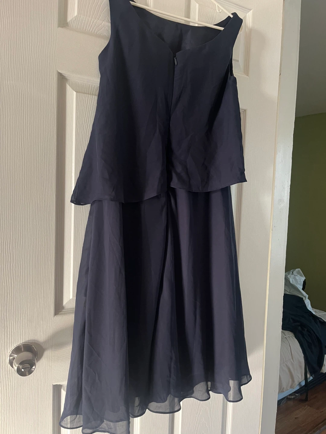 Navy Blue Sleeveless Chiffon Dress - photo 3