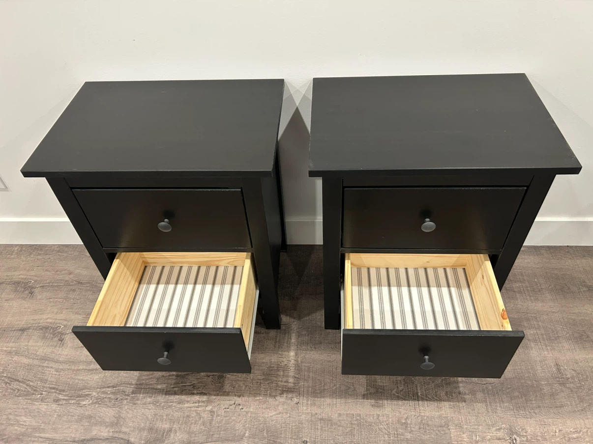 pair of IKEA Wooden nightstands in black brown - photo 3