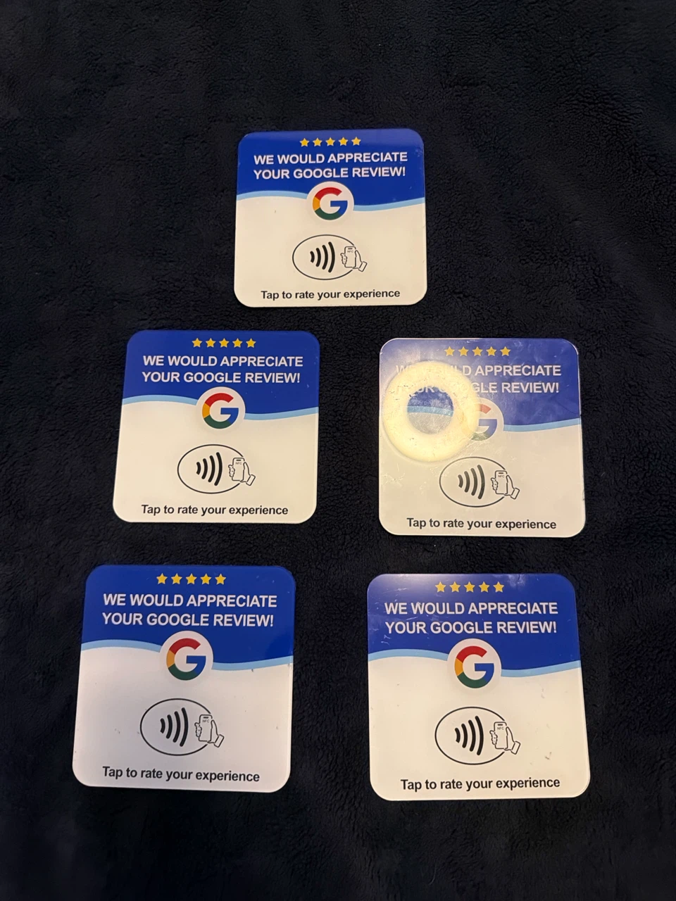5 Google review NFC cards