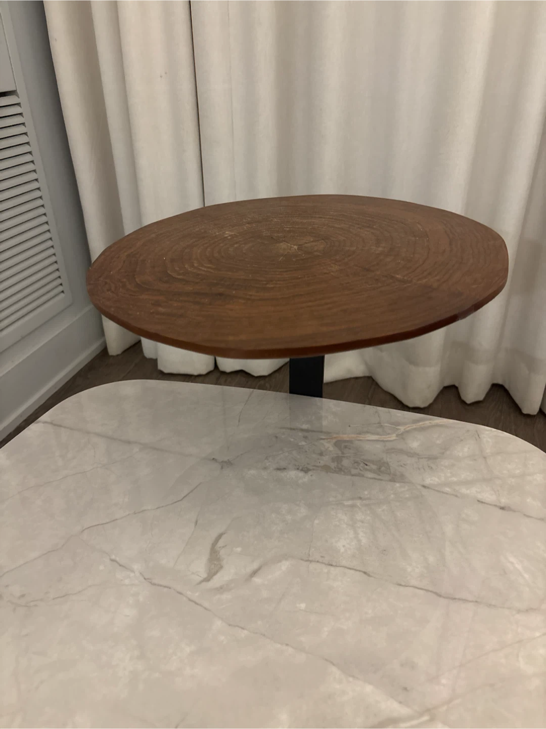 Two-tier Marble and Wood Coffee Table - photo 3