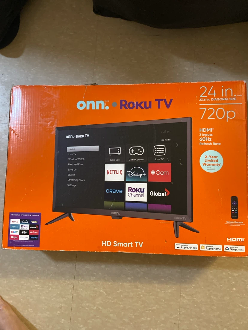 onn. 24 inch 720p Roku HD Smart TV