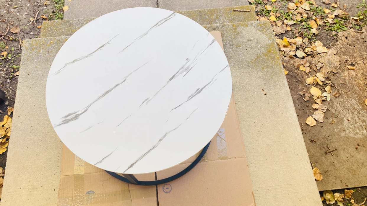 Nesting Coffee Tables - White Marble Look - photo 2