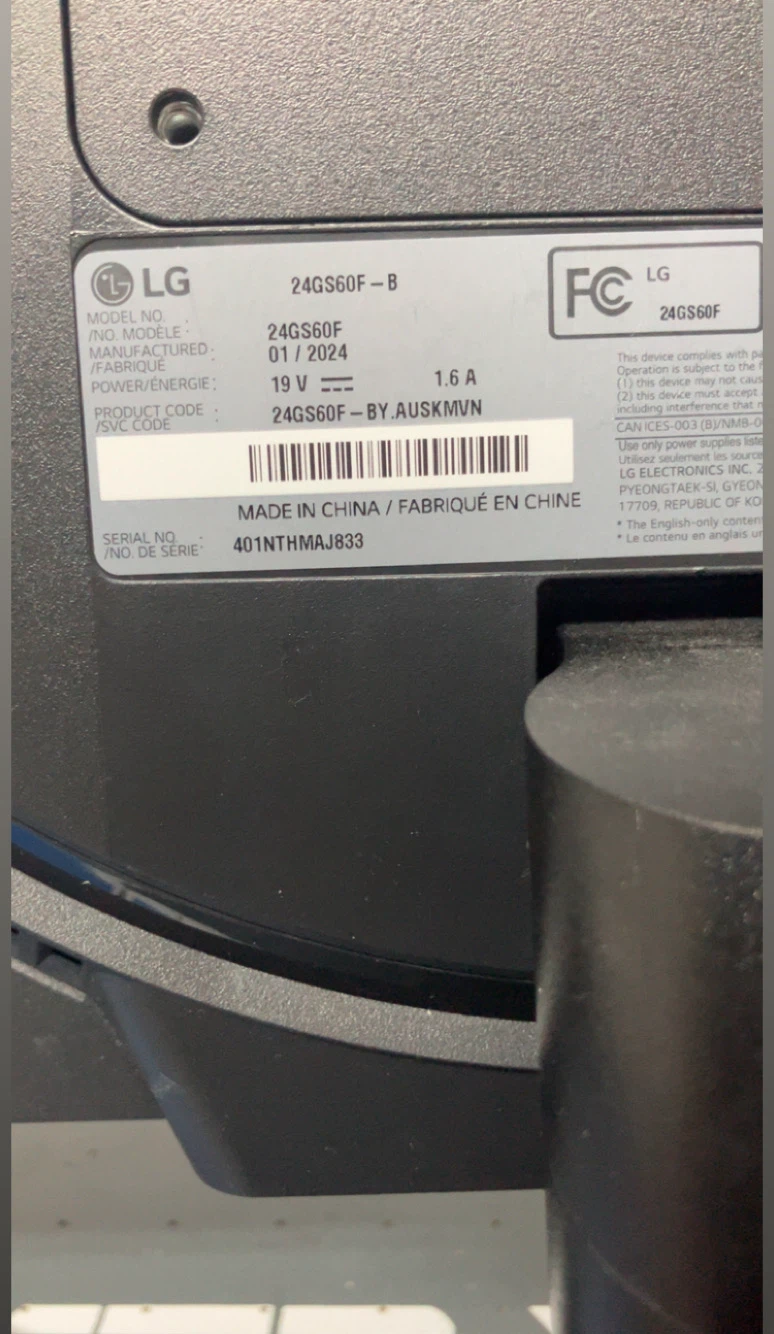 BROKEN LG 24GS60F 24-inch Gaming Monitor - photo 3