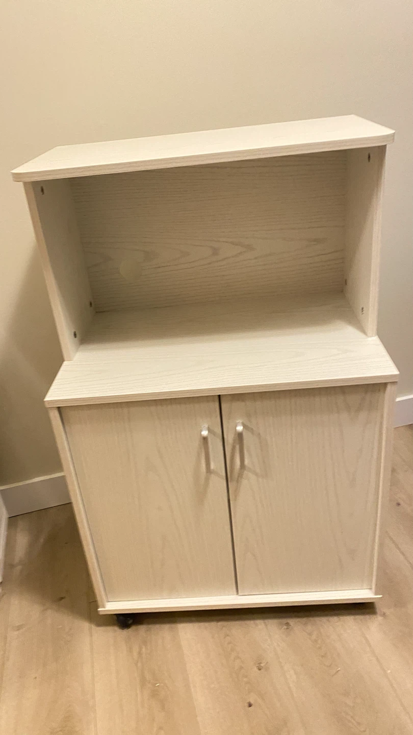 HOMCOM White Oak Microwave Cart - photo 2