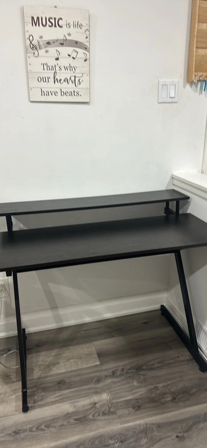 Black Computer Desk with Shelf