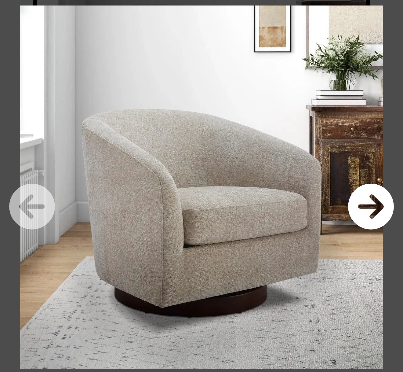 Upholstered Swivel Barrel Chair