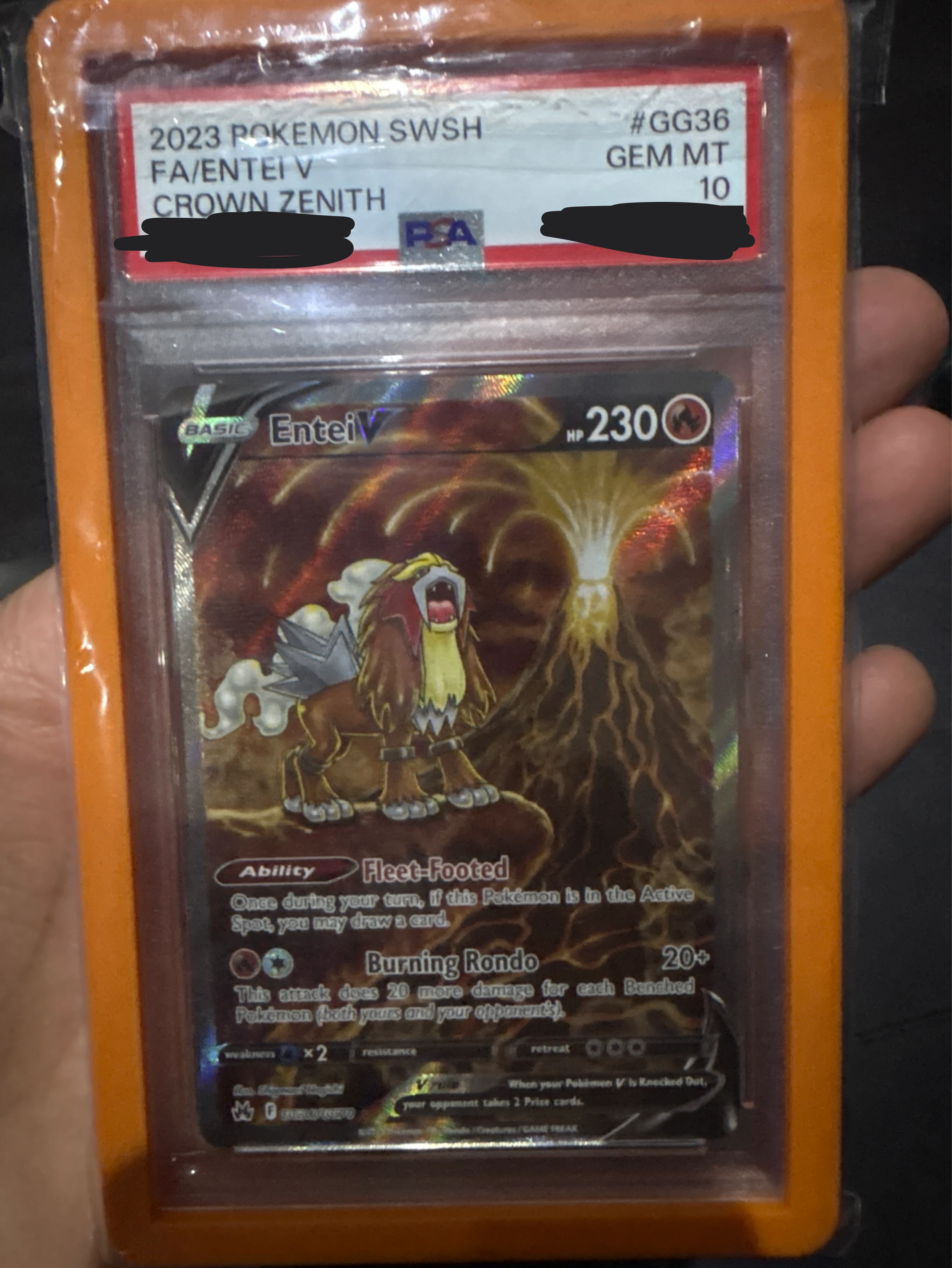 2023 Pokemon Crown Zenith Entei V PSA 10
