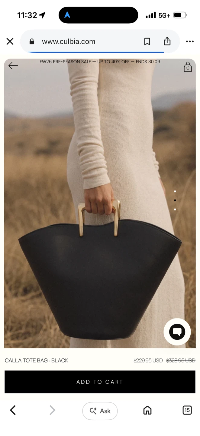 Culbia Calla Tote Bag - Black