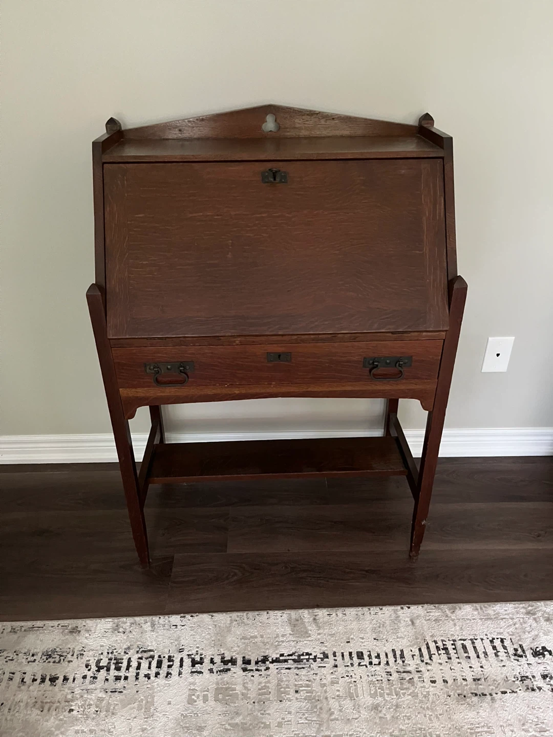 Vintage Drop-Front Secretary Desk