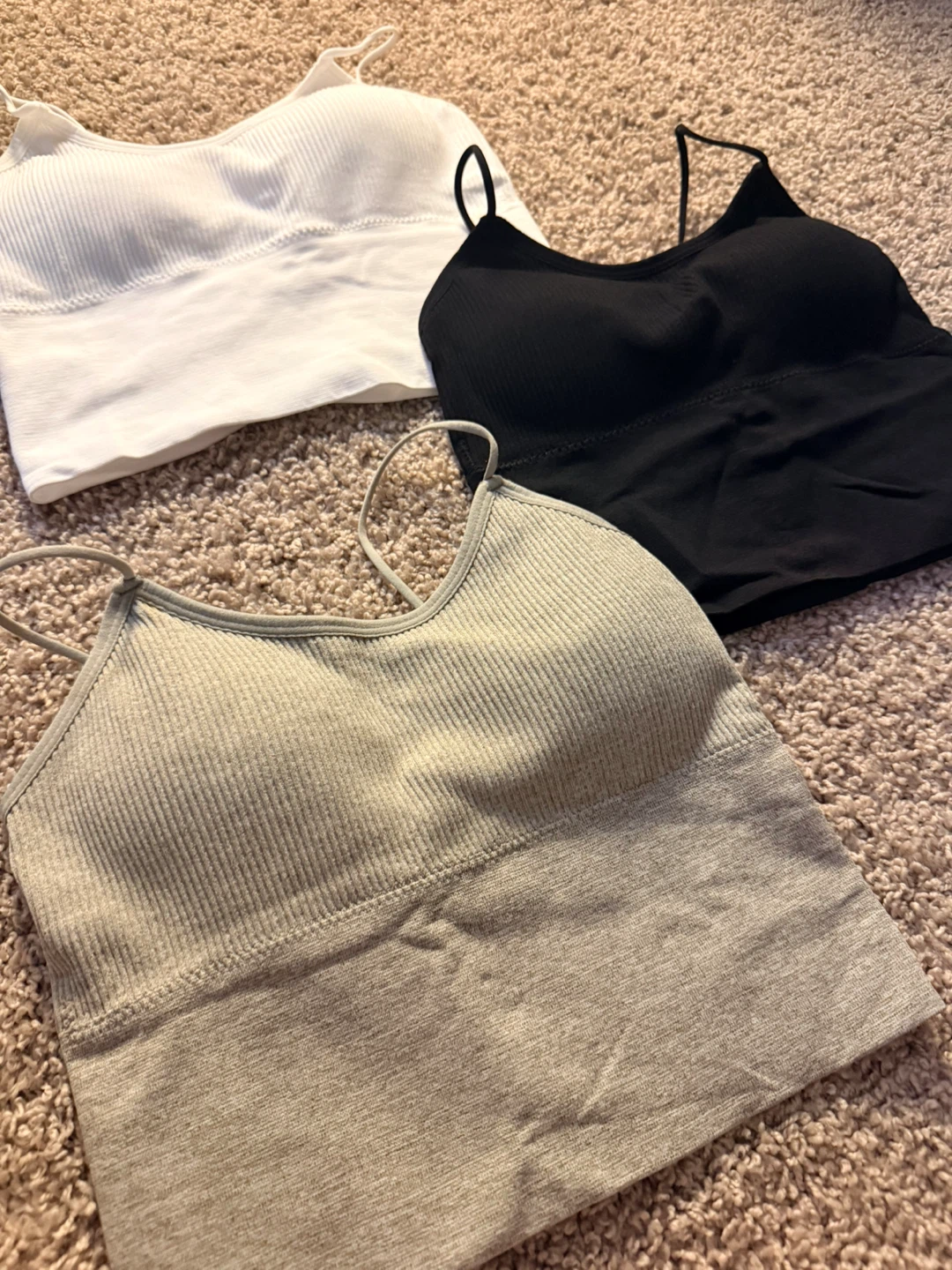 Set of 3 Ribbed Camisole Crop Tops - photo 2