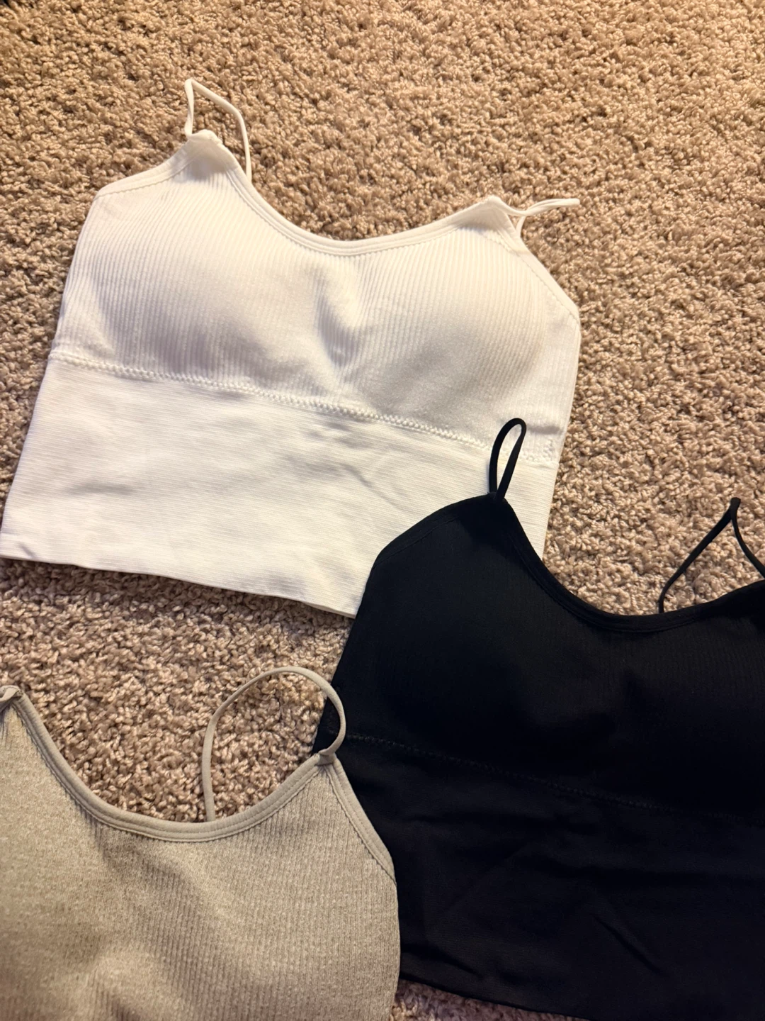 Set of 3 Ribbed Camisole Crop Tops - photo 3