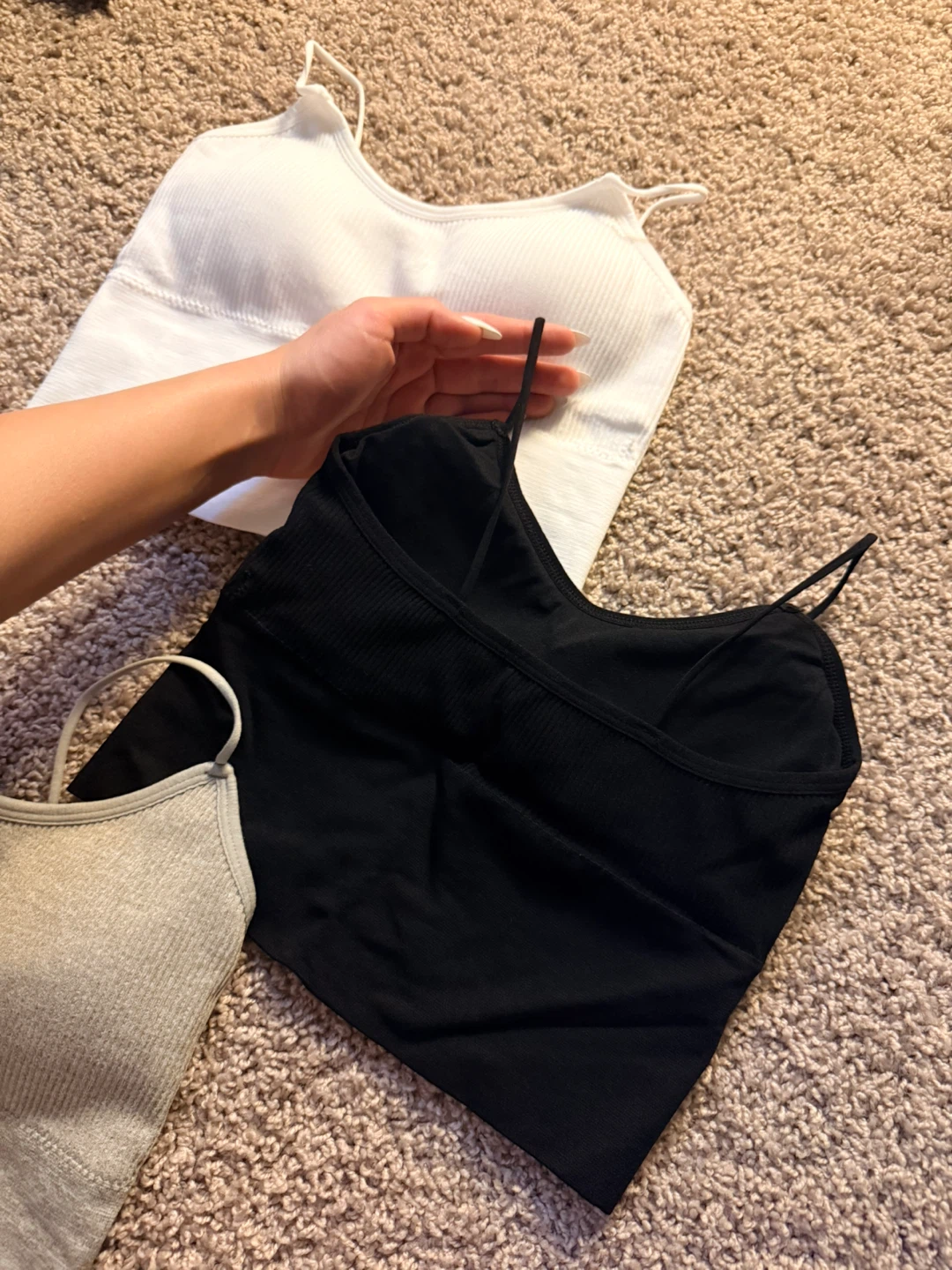 Set of 3 Ribbed Camisole Crop Tops - photo 4