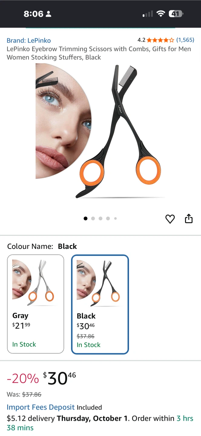 eyebrow trimming scissors + Mascara Guard and Eyelash bundle