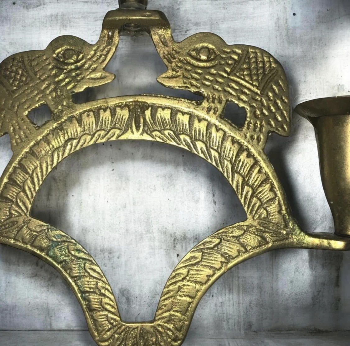 Vintage Brass Three-Candle Elephant Candelabra - photo 2