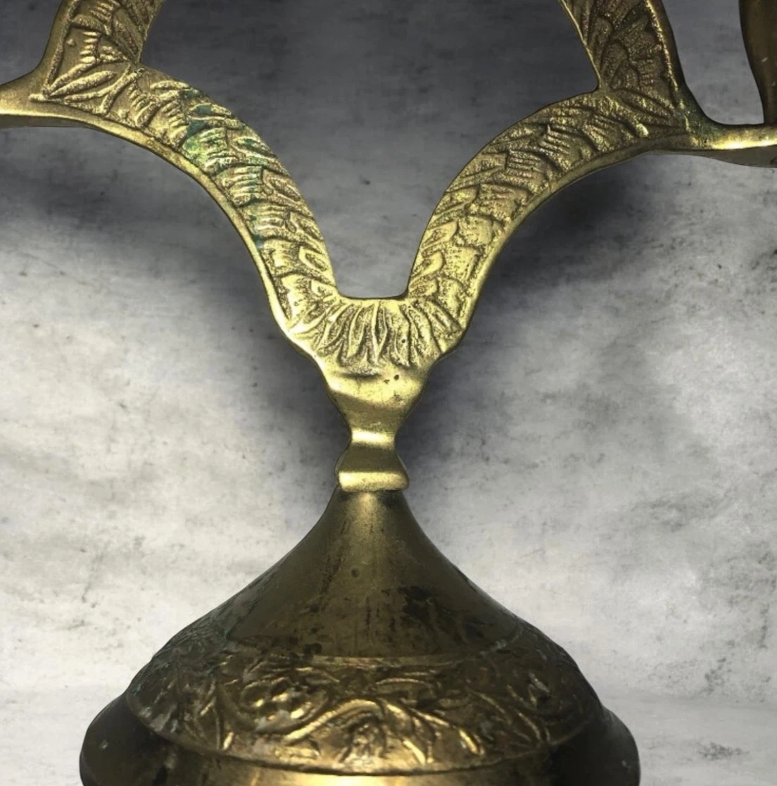 Vintage Brass Three-Candle Elephant Candelabra - photo 3