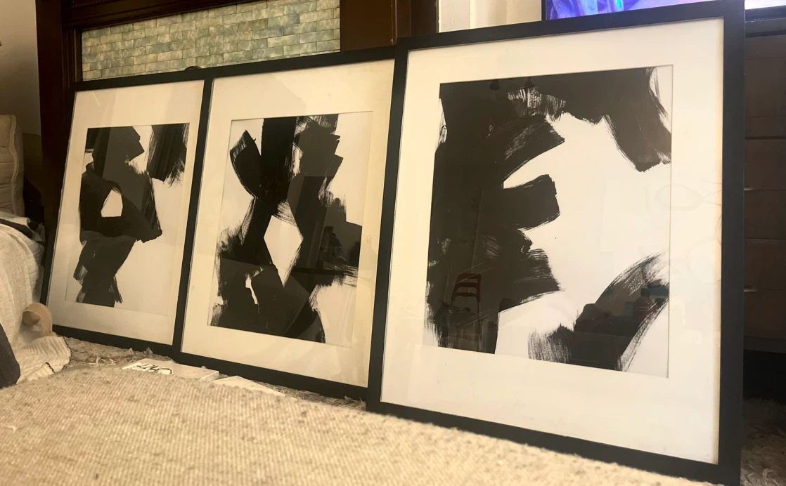 Set of 3 Original Framed Art 26 x 32”