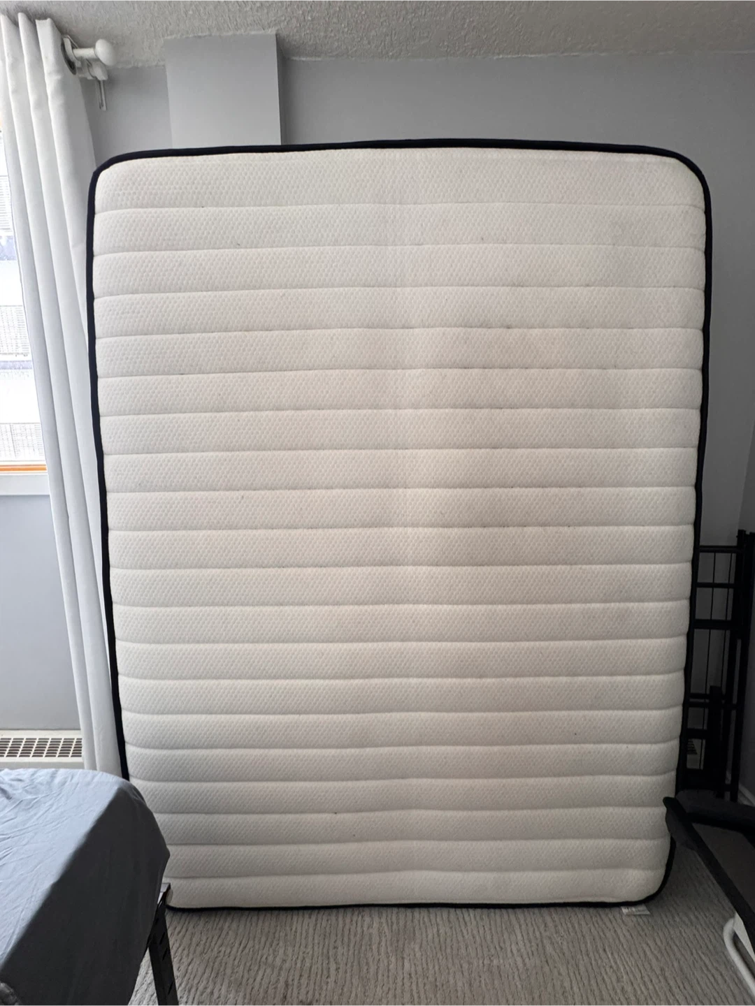 Queen Size Mattress (Like NEW!) + Foldable Steel Bed Frame