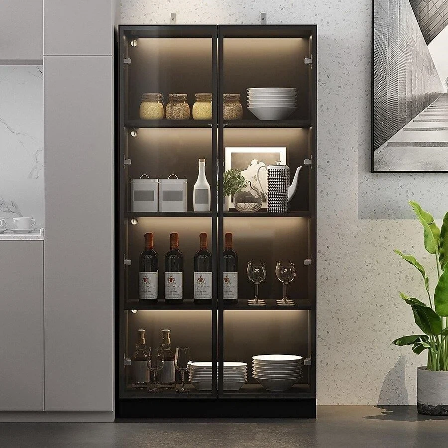 Glass in Door Bookcase with LED Light BRAND NEW