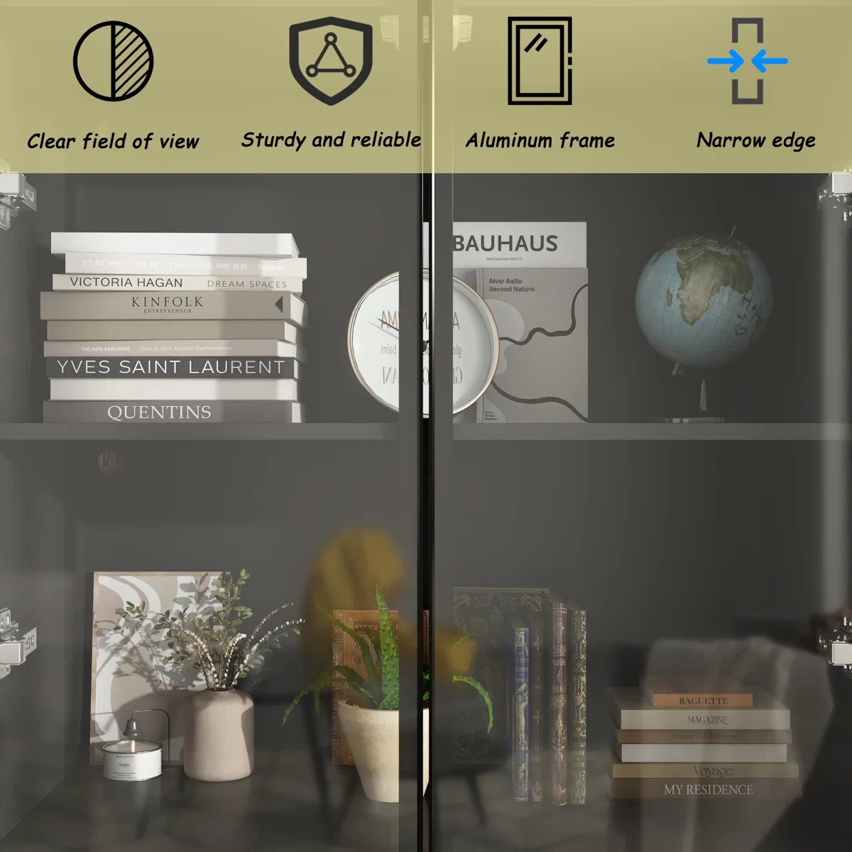 Glass in Door Bookcase with LED Light BRAND NEW - photo 4