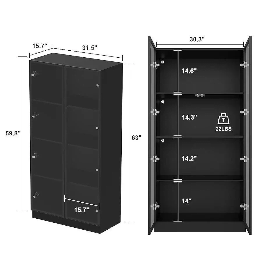 Glass in Door Bookcase with LED Light BRAND NEW - photo 5