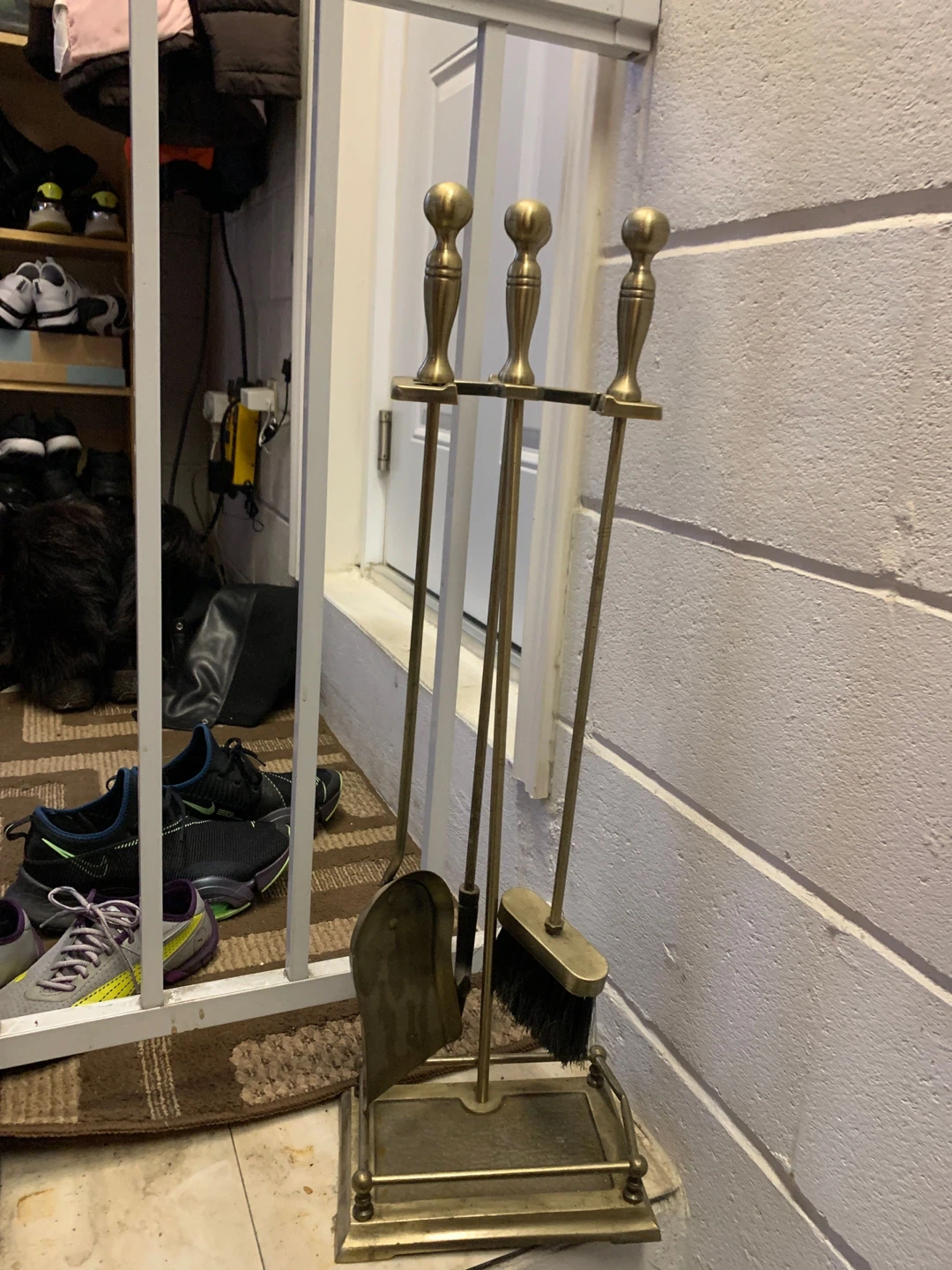 Brass Fireplace Tool Set