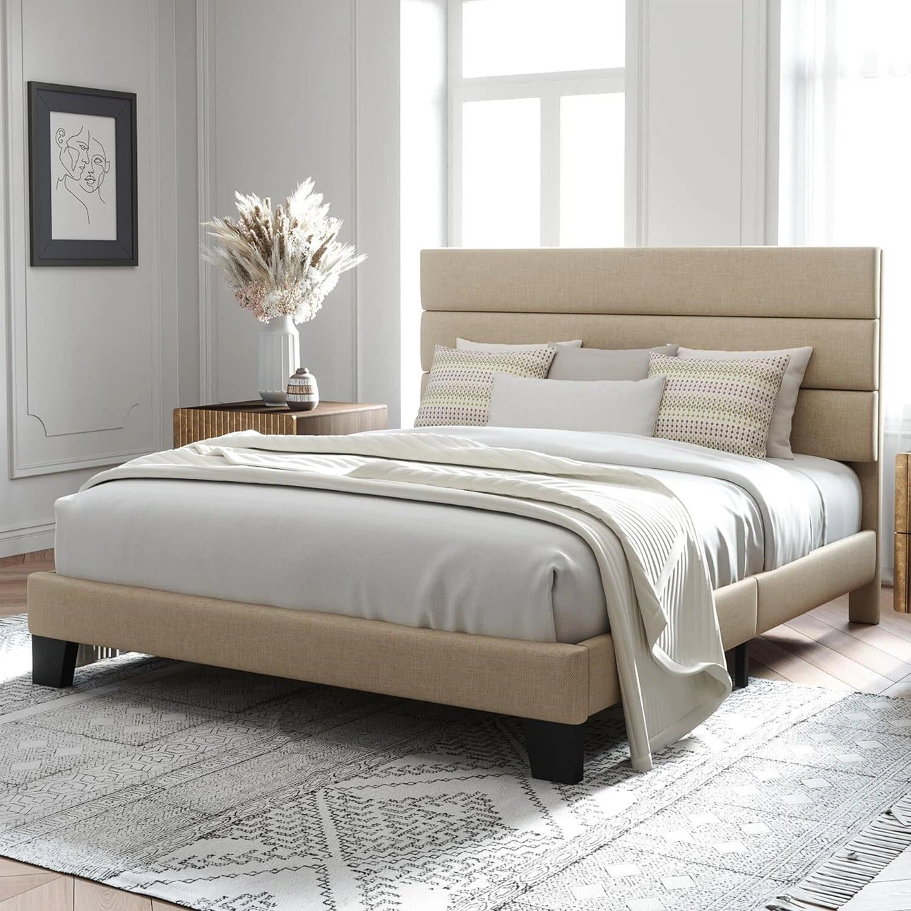 Full Size Fabric Platform Bed BRAND NEW
