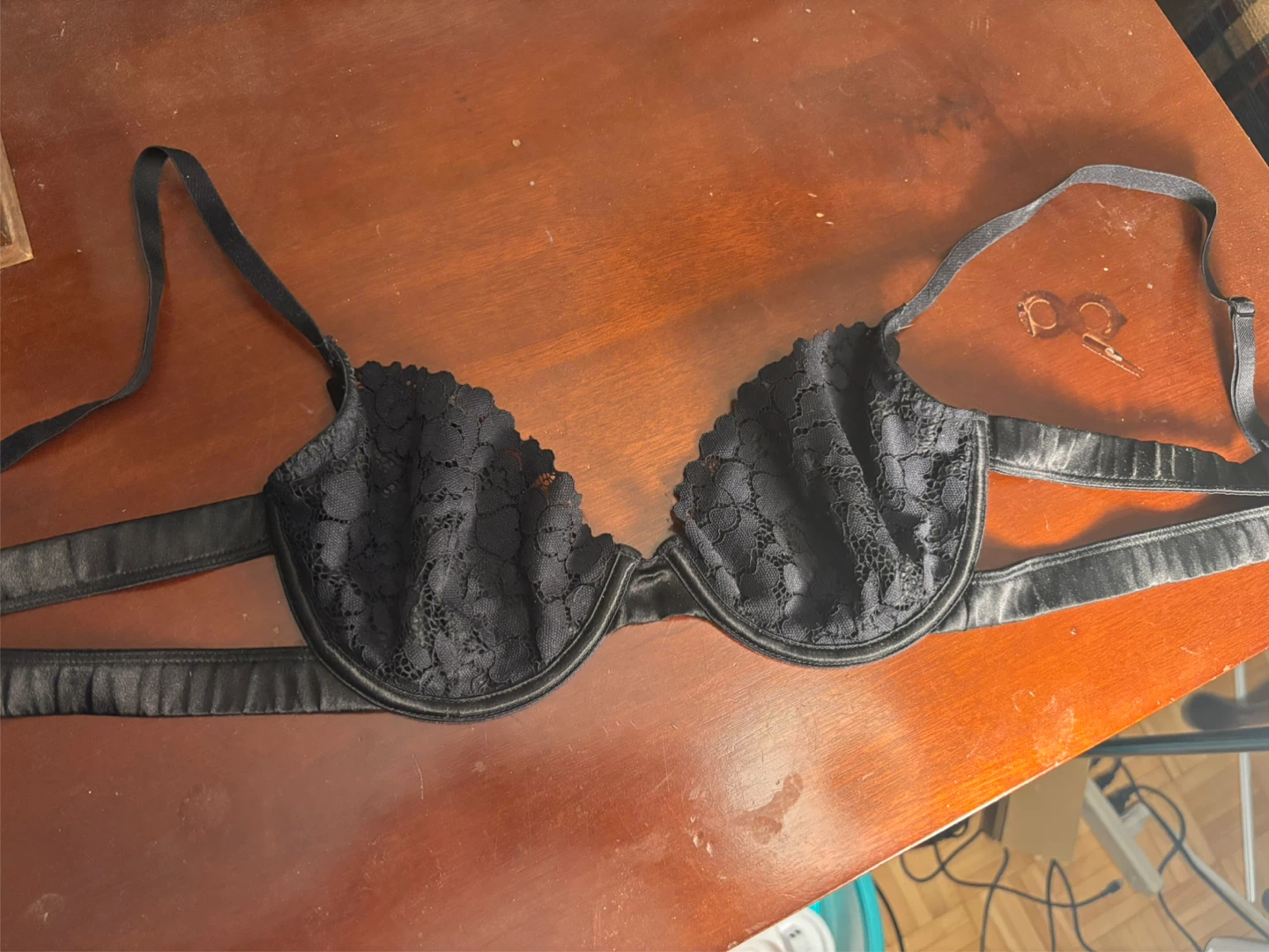 Never Worn Black lace silky bra